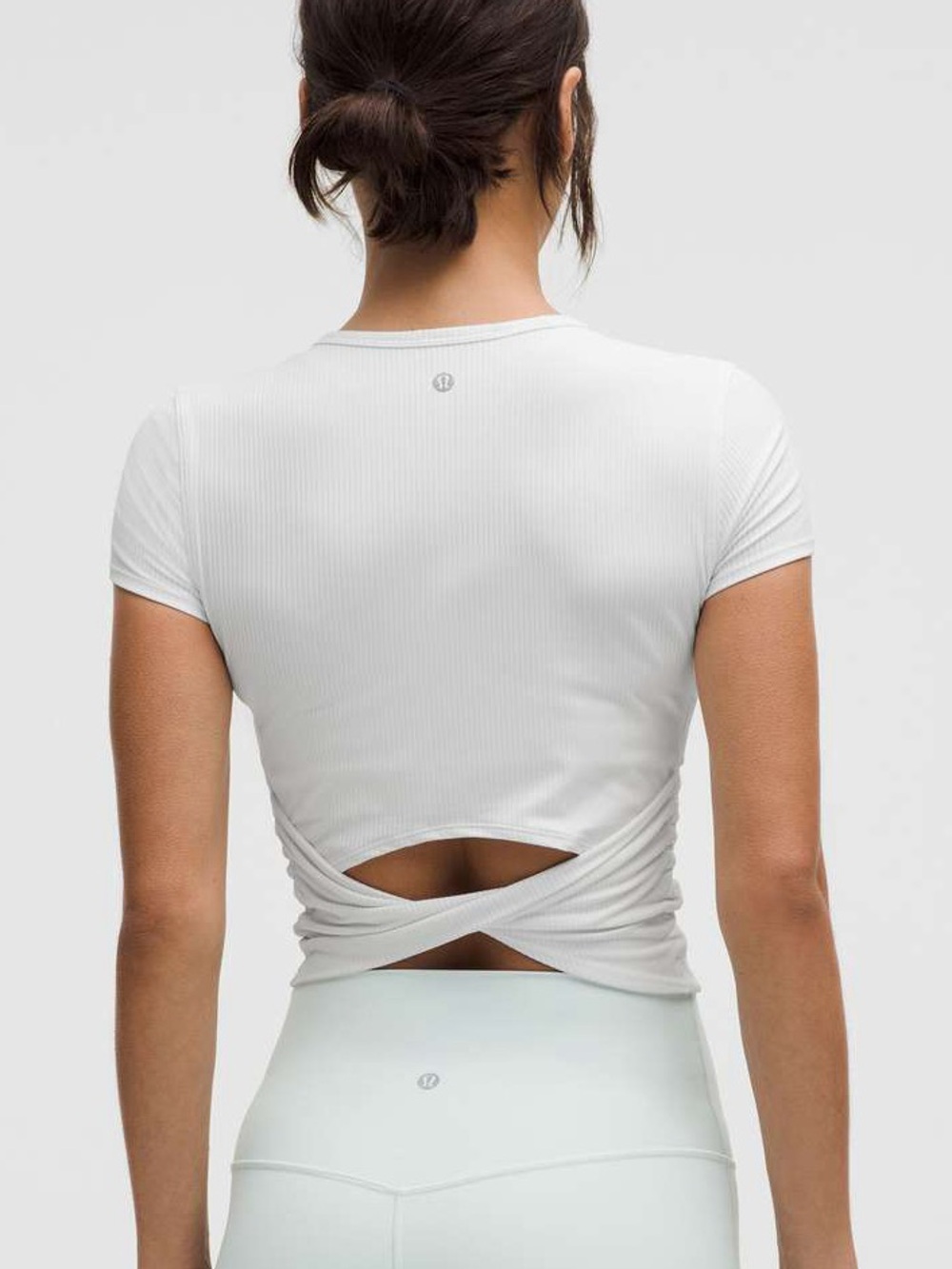 Lululemon All It Takes Back-Twist Ribbed Short-Sleeve Shirt white